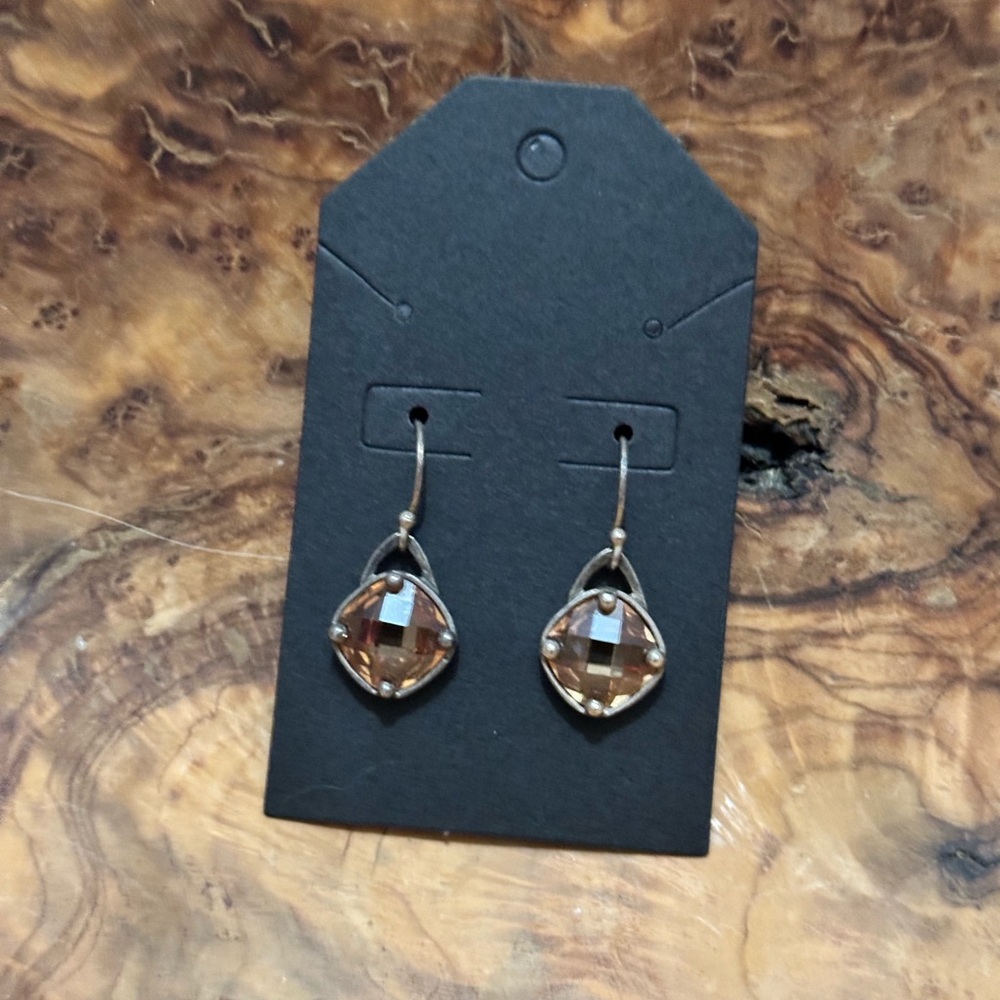 Silpada silver and champagne crystal  Earrings